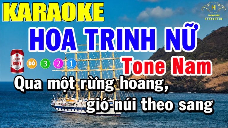 Hoa Trinh Nữ Karaoke Tone Nam Nhạc Sống | Trọng Hiếu