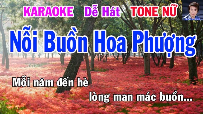 Karaoke Nỗi Buồn Hoa Phượng Tone Nữ Nhạc Sống gia huy beat
